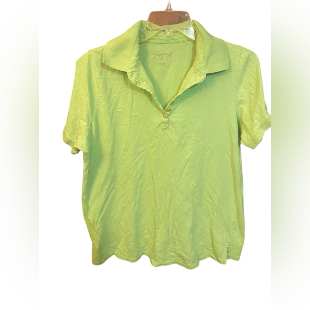 Woman Within Lime Green Polo Shirt - Size 18/20W